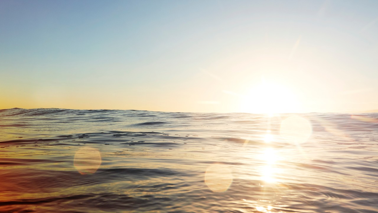 Sun reflects on the sea